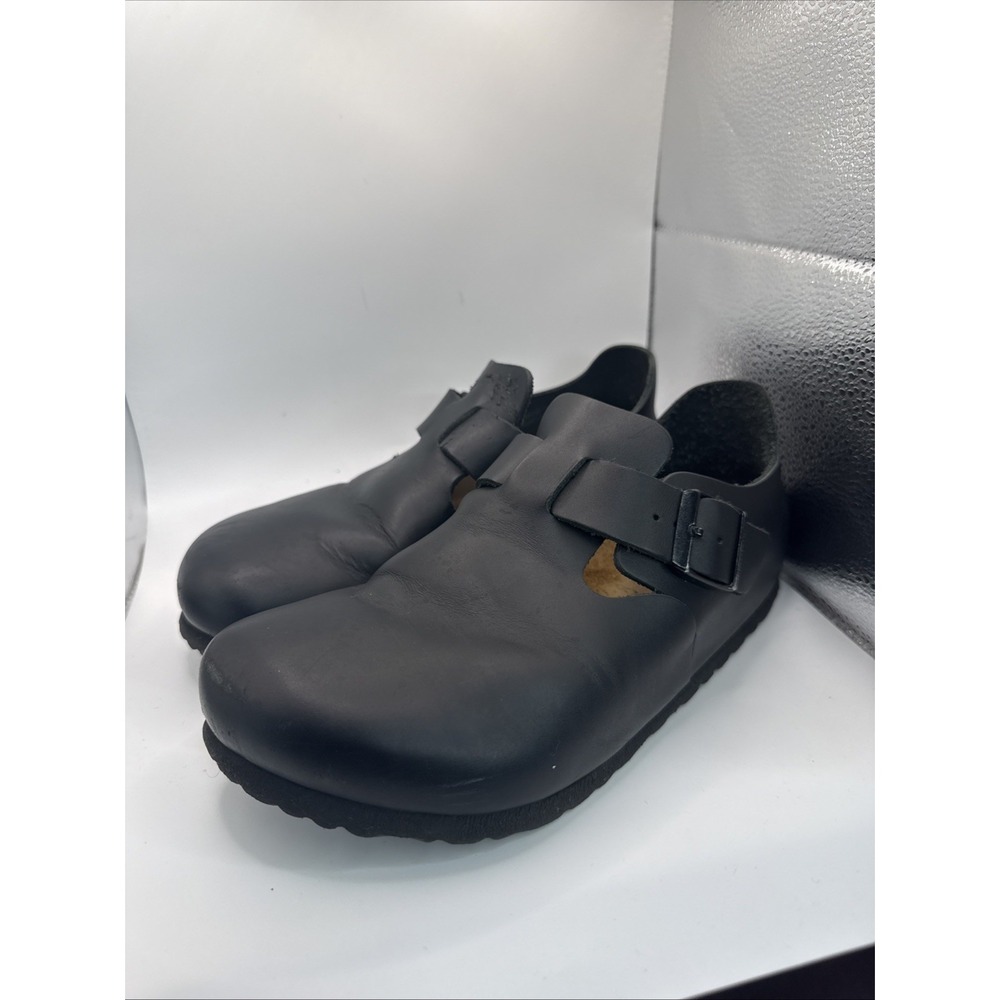 Birkenstock Boston Women's Size 6 US Mules Leather Black Comfort Clogs